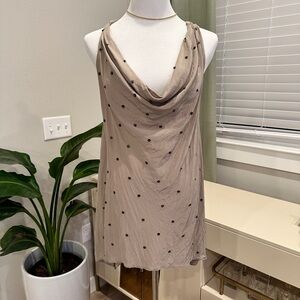 MM Couture/Miss Me Taupe Sleeveless Top